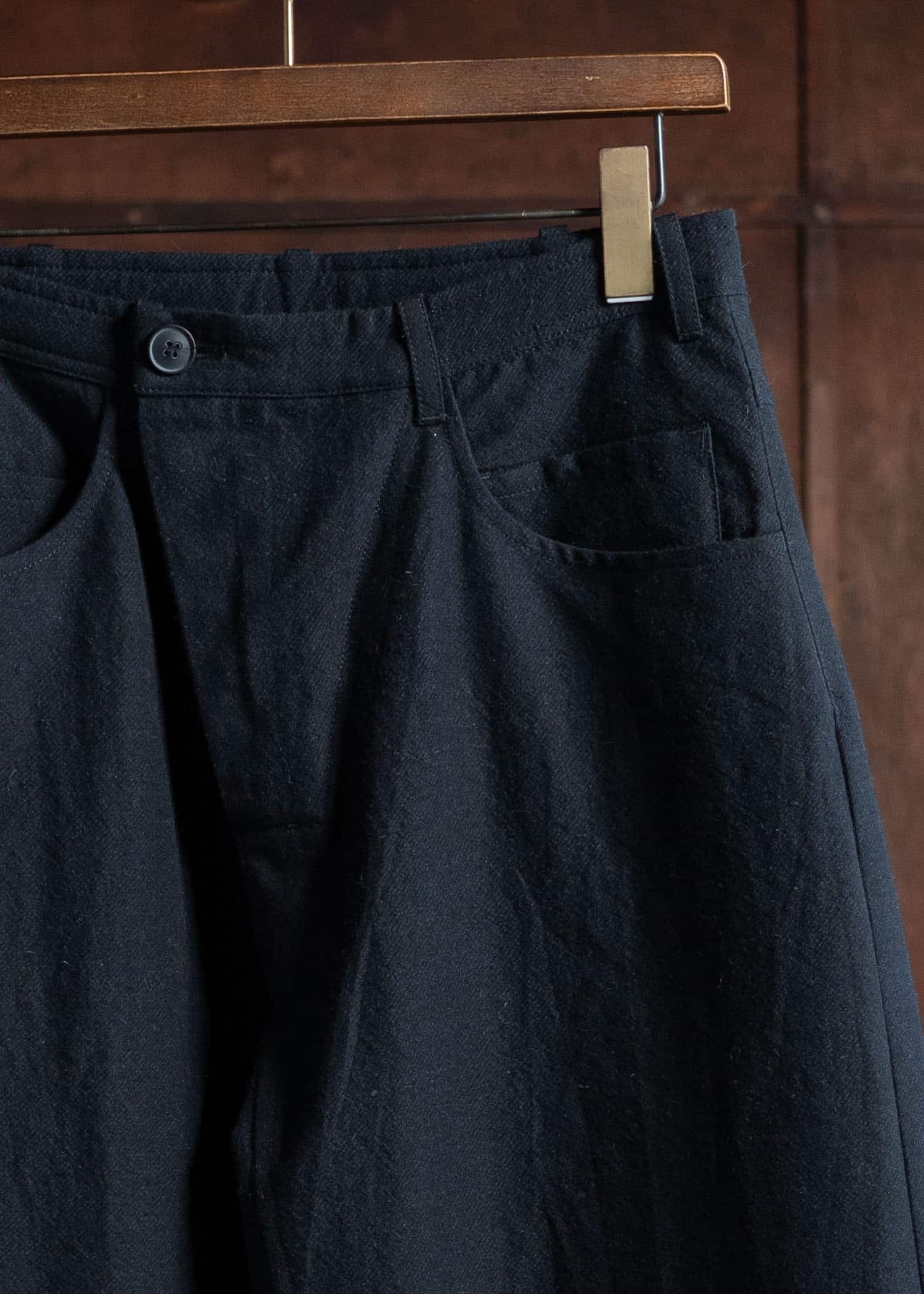 JAN-JAN VAN ESSCHE TROUSERS#78 Oversized 6 Pocket Denim  """"Alpaca Wool Cotton Twill Black""""