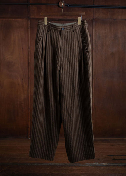 ZIGGY CHEN FRONT PLEATED WIDE LEG LONG TROUSERS 0M2410524