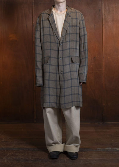 UMA WANG S5/M/UM8508 GIOVANNI COAT mustard/blue