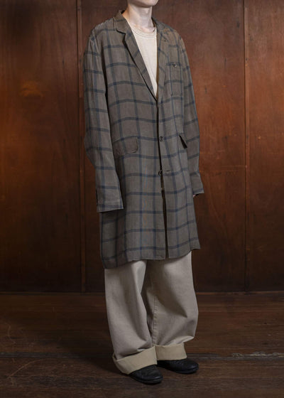 UMA WANG S5/M/UM8508 GIOVANNI COAT mustard/blue