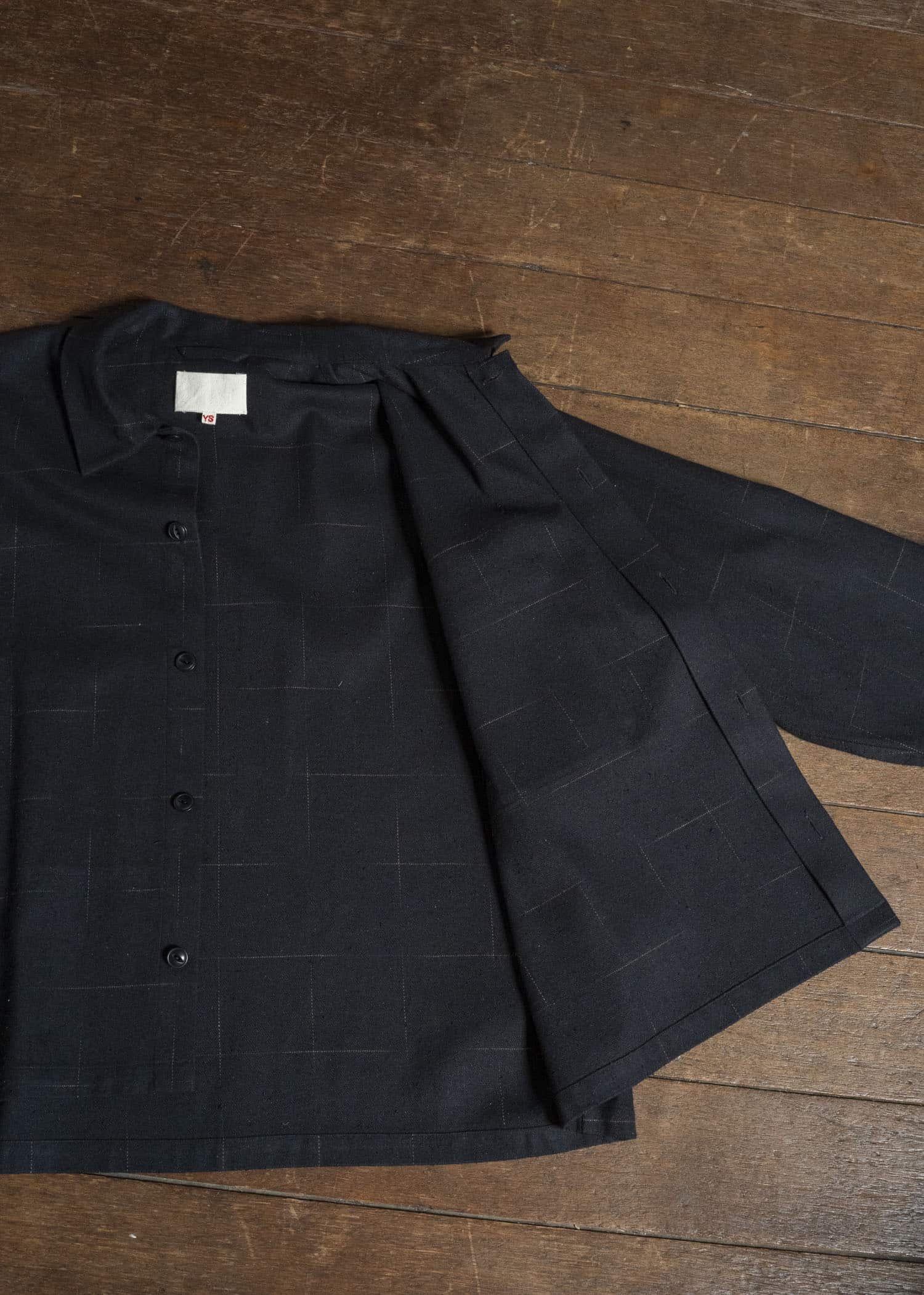 YOKO SAKAMOTO YS-26AW-61-BLACK WORK SHIRT SHORT BLACK