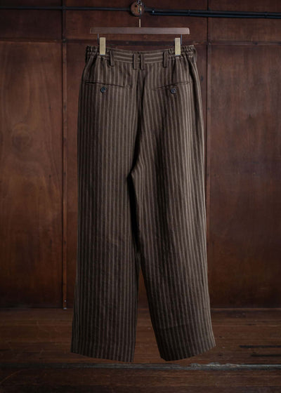 ZIGGY CHEN FRONT PLEATED WIDE LEG LONG TROUSERS 0M2410524