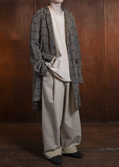 UMA WANG S5/M/UM8508 GIOVANNI COAT mustard/blue