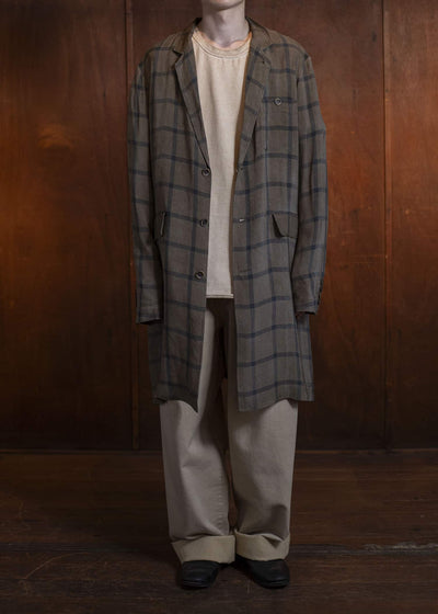 UMA WANG S5/M/UM8508 GIOVANNI COAT mustard/blue