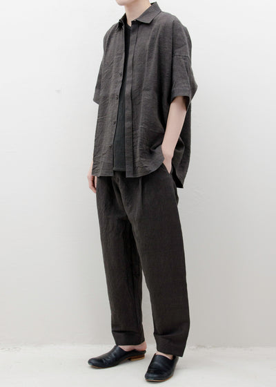 JAN-JAN VAN ESSCHE "SHIRT#88"LEAD LINEN/BAMBOO CLOTH