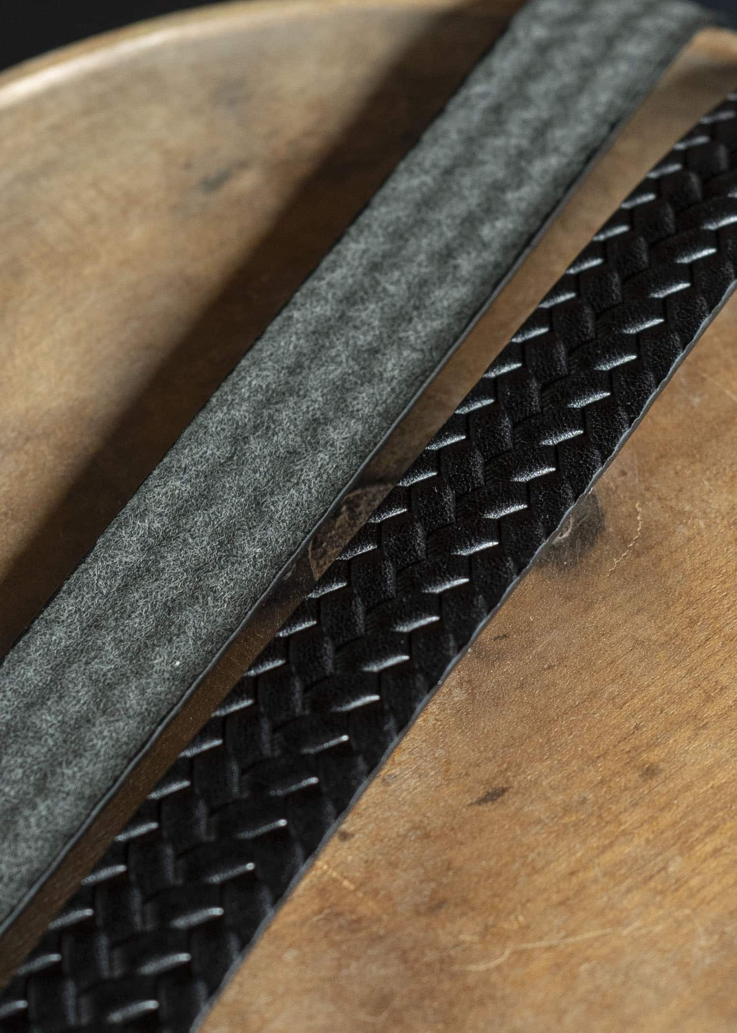 Taiga Takahashi Lot.021 Basketweave Pattern Belt BLACK