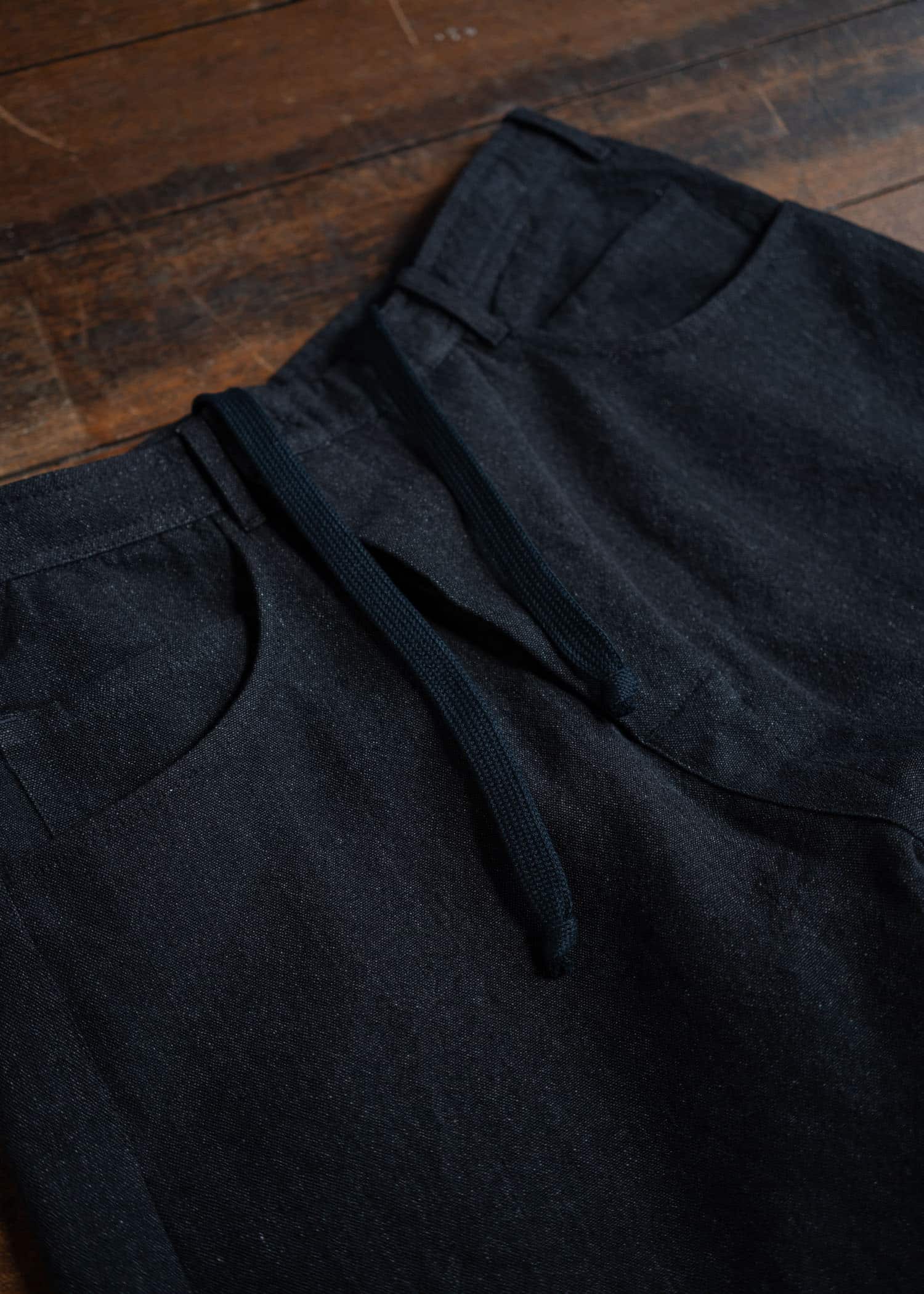 JAN-JAN VAN ESSCHE TROUSERS#78 Oversized 6 Pocket Denim  Wool Linen Canvas Black Mele