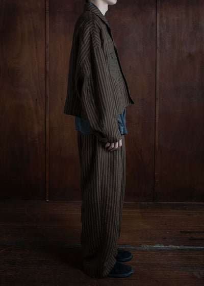 ZIGGY CHEN FRONT PLEATED WIDE LEG LONG TROUSERS 0M2410524