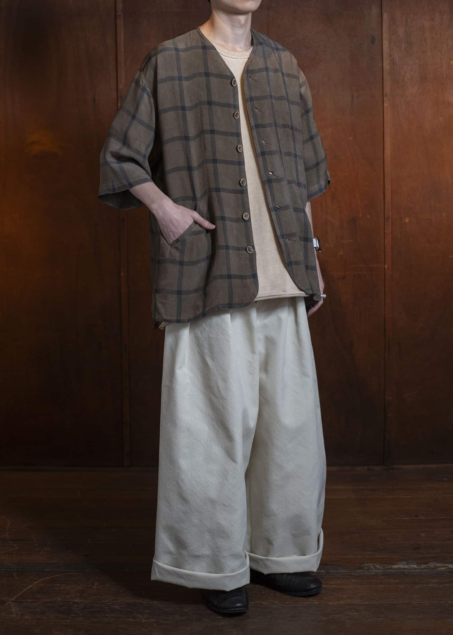 UMA WANG S5/M/UM3541 POETIC PANTS off white