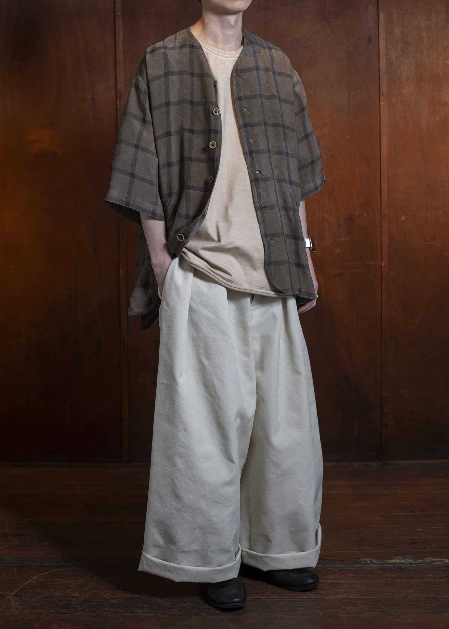 UMA WANG S5/M/UM3541 POETIC PANTS off white