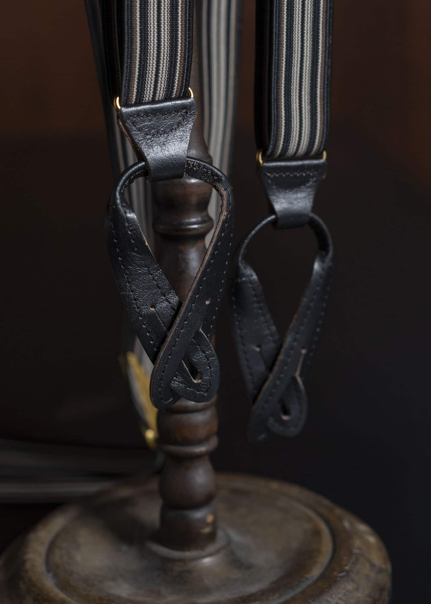 Taiga Takahashi Lot.005 Suspender MULTI STRIPE BLACK