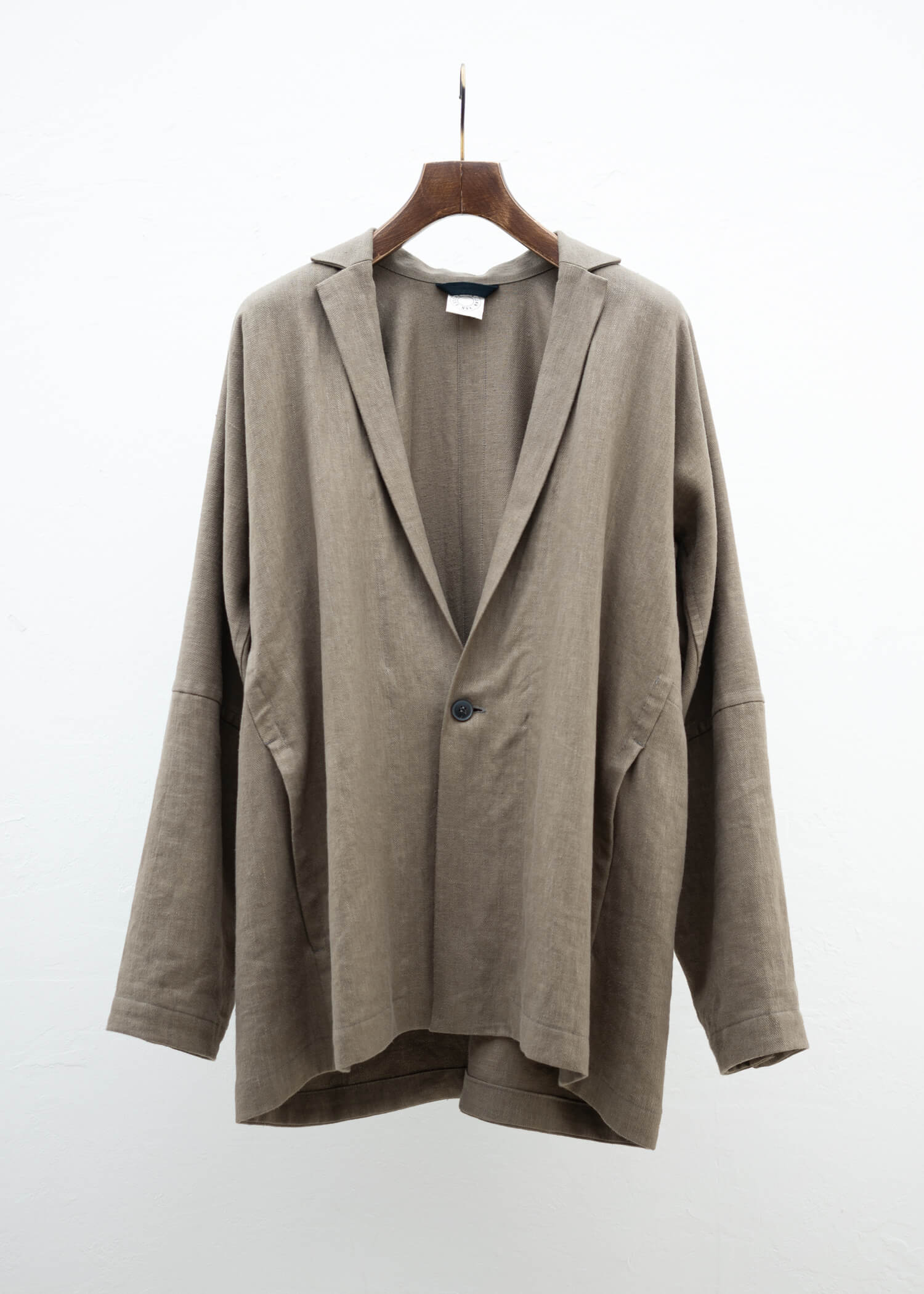 JAN-JAN VAN ESSCHE "JACKET#50" OVERSIZED BLAZER WITH INSEAM POCKETSAND