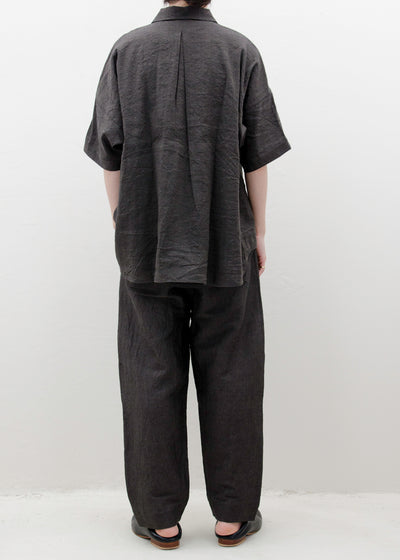 JAN-JAN VAN ESSCHE "SHIRT#88"LEAD LINEN/BAMBOO CLOTH