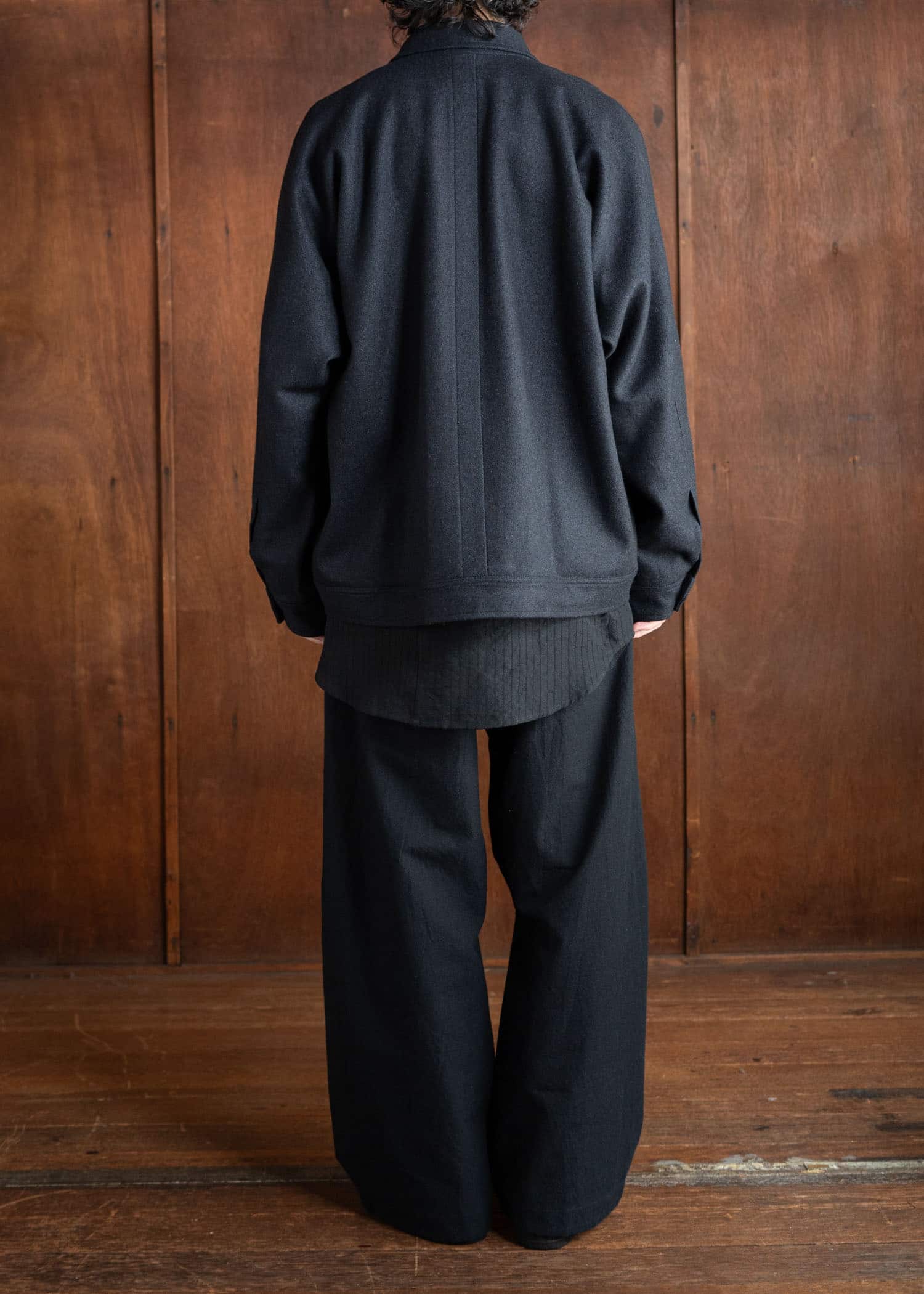 JAN-JAN VAN ESSCHE TROUSERS#78 Oversized 6 Pocket Denim  """"Alpaca Wool Cotton Twill Black""""