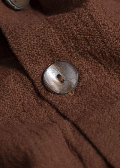 Gathering Textiles Fisherman Hoodie Handloom Kala Cotton Gujrat Naturally Dyed FIH02-KC-BR