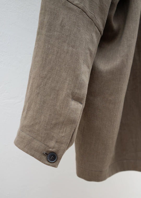 JAN-JAN VAN ESSCHE "JACKET#50" OVERSIZED BLAZER WITH INSEAM POCKETSAND