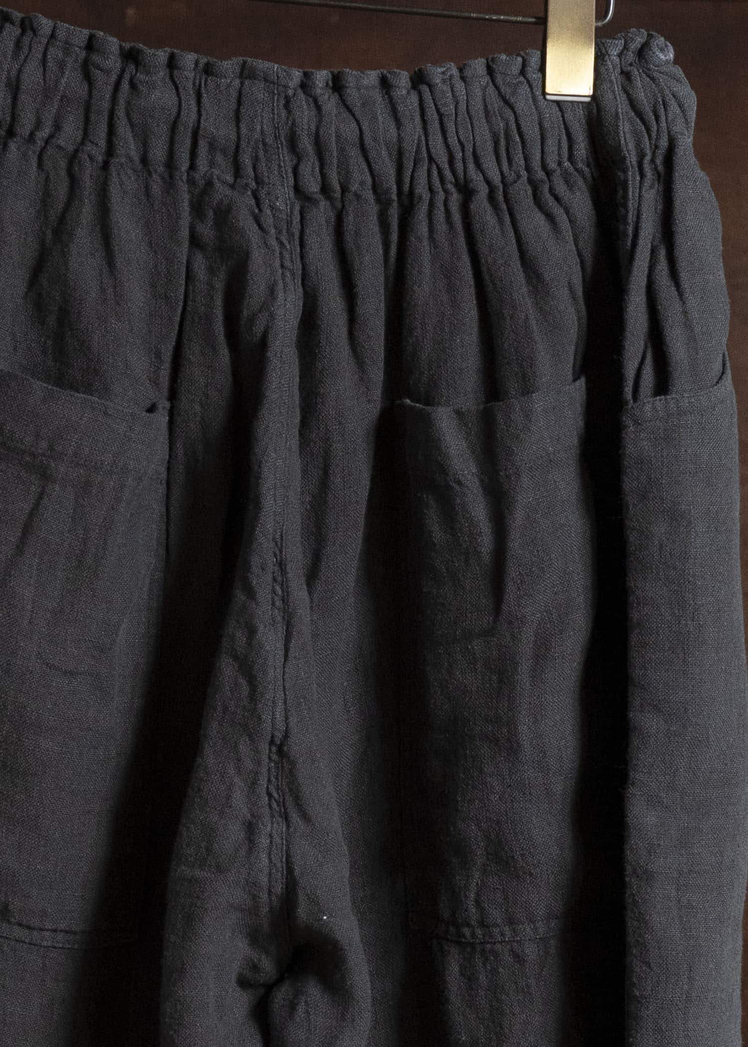 Gathering Textiles Farmer Shorts Organic Power Loom Linen FSH01-LI-BK