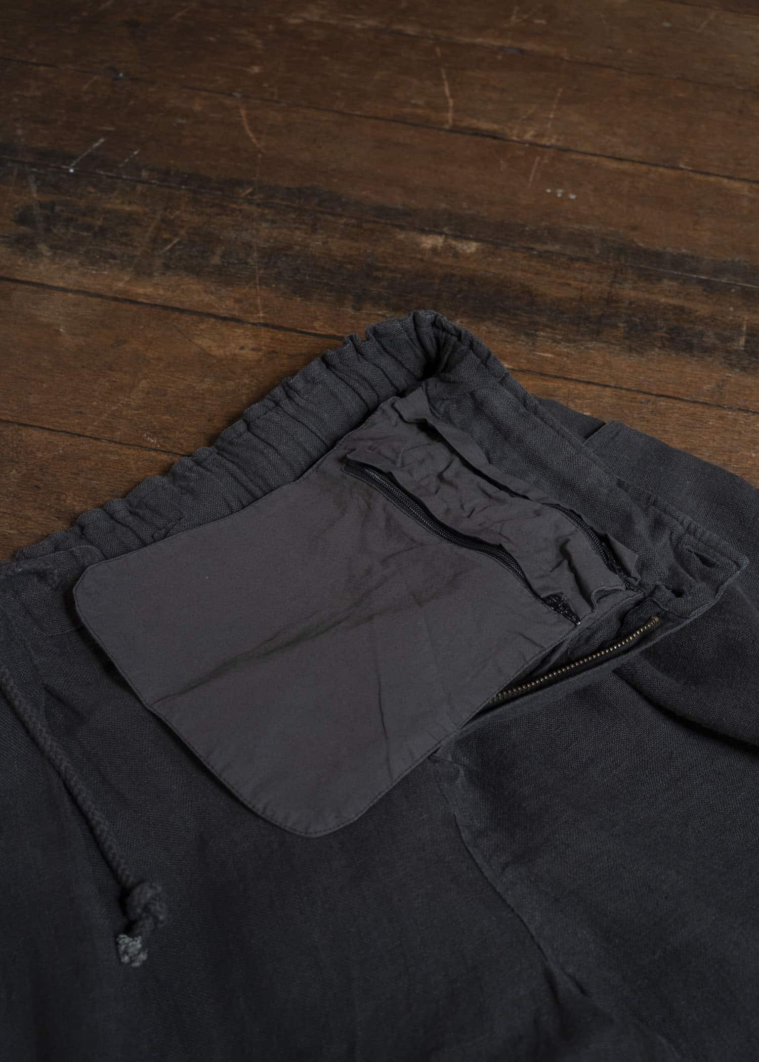 Gathering Textiles Farmer Shorts Organic Power Loom Linen FSH01-LI-BK