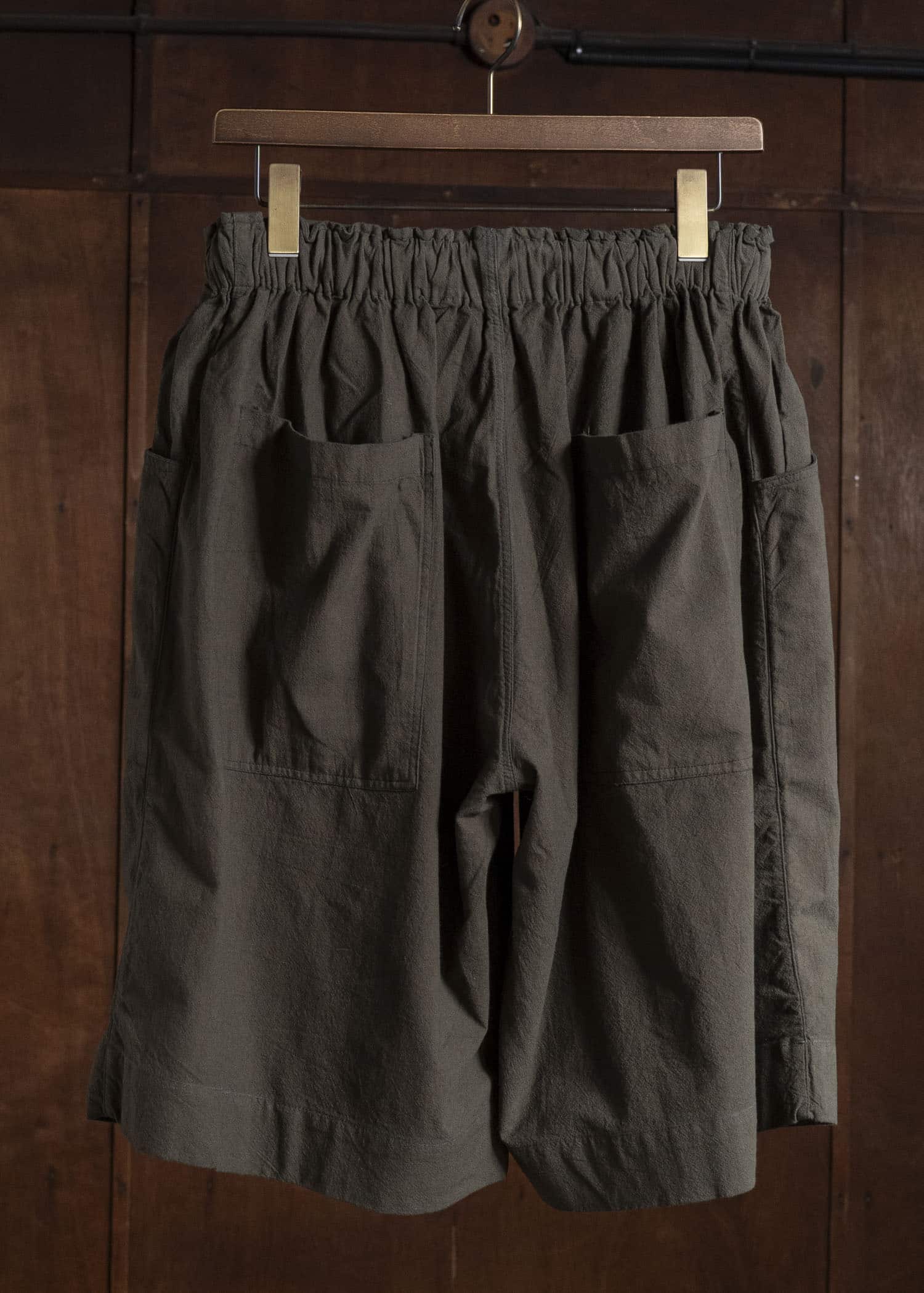 Gathering Textiles Farmer Shorts Organic Power Loom Crimped Cotton FSH01-CC-GN