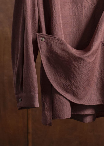 amachi. Nomadism Wrapped Shirt AY17S－1076 Deep Red