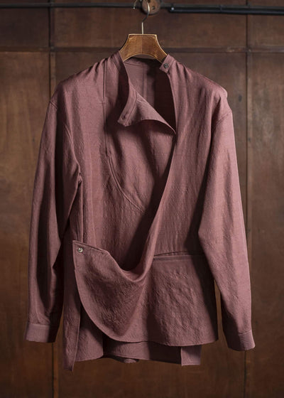 amachi. Nomadism Wrapped Shirt AY17S－1076 Deep Red