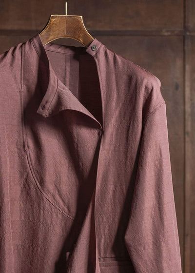 amachi. Nomadism Wrapped Shirt AY17S－1076 Deep Red