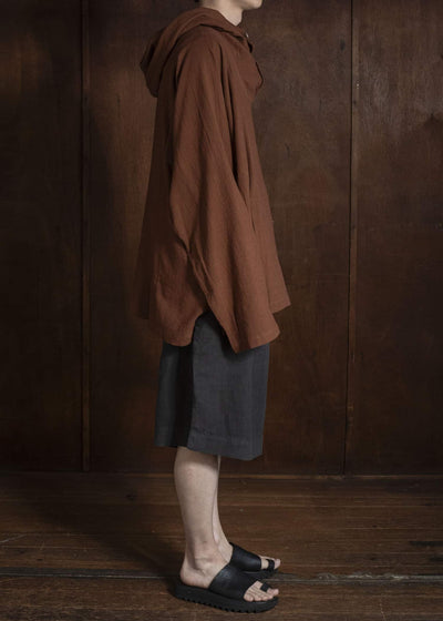 Gathering Textiles Farmer Shorts Organic Power Loom Linen FSH01-LI-BK