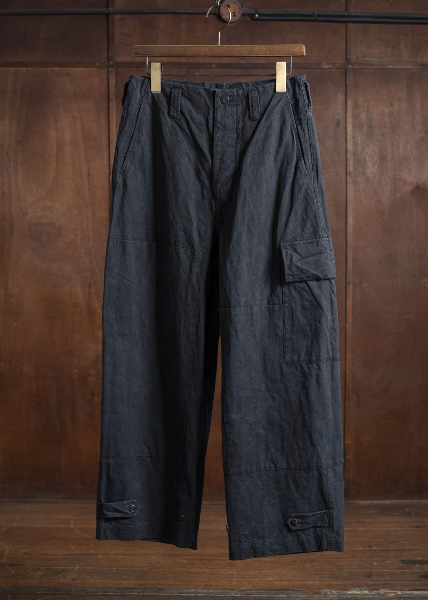 amachi. Double Knee Cargo Pants - Heavy Weight AY008B-3032 ND - Black Navy