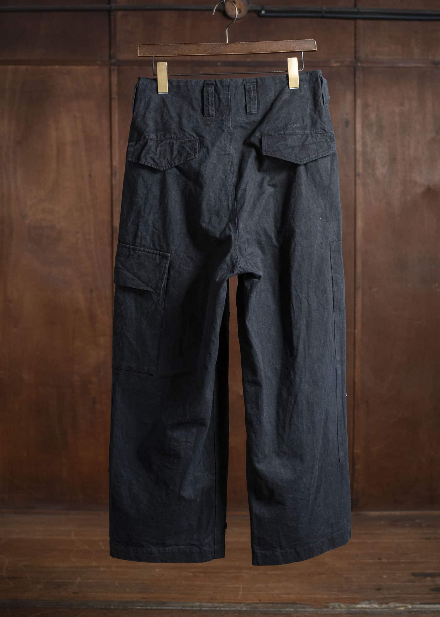 amachi. Double Knee Cargo Pants - Heavy Weight AY008B-3032 ND - Black Navy