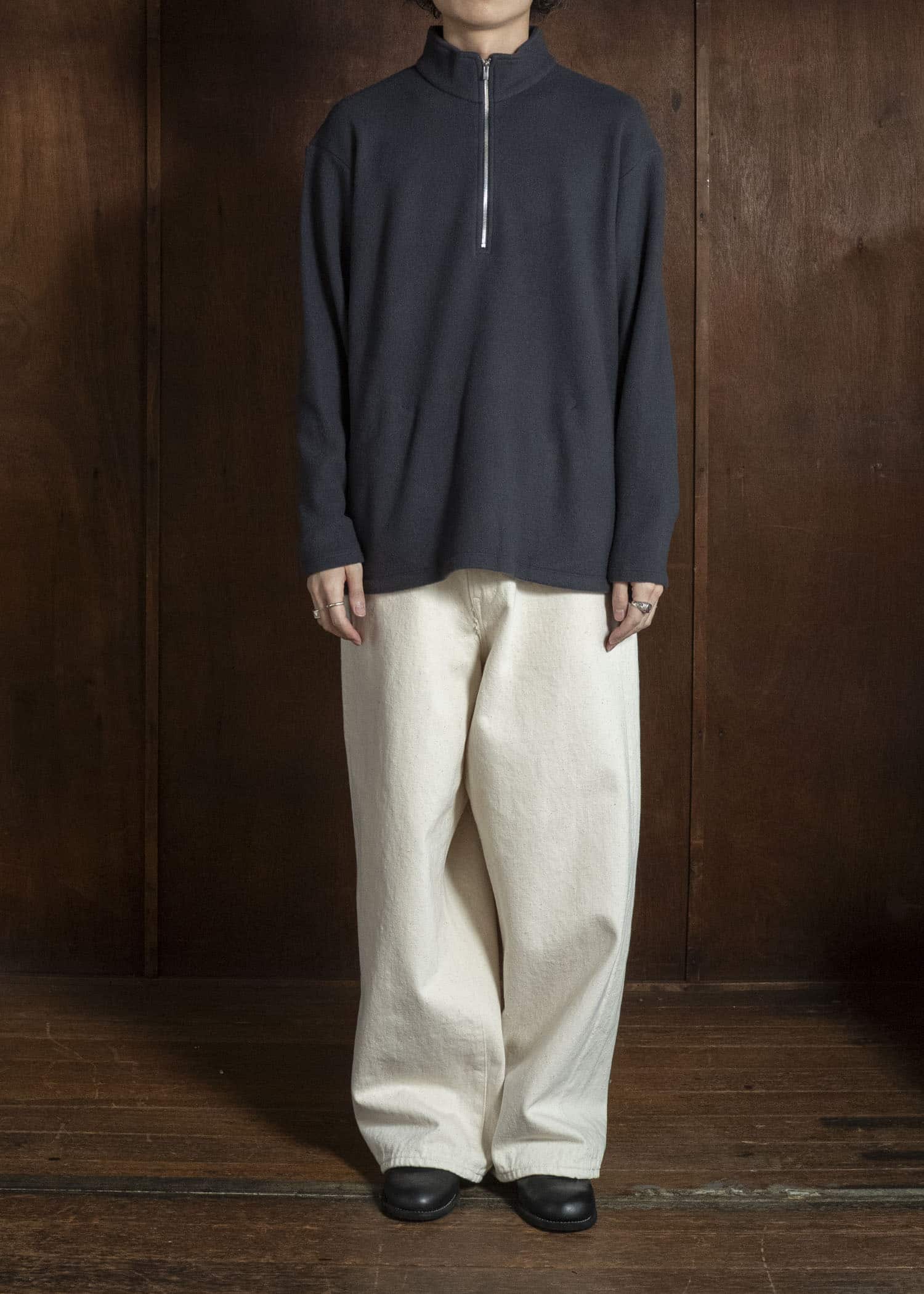 YOKO SAKAMOTO YS-26AW-87-CHARCOAL GRAY Harf Zip Pullover CHARCOAL GRAY