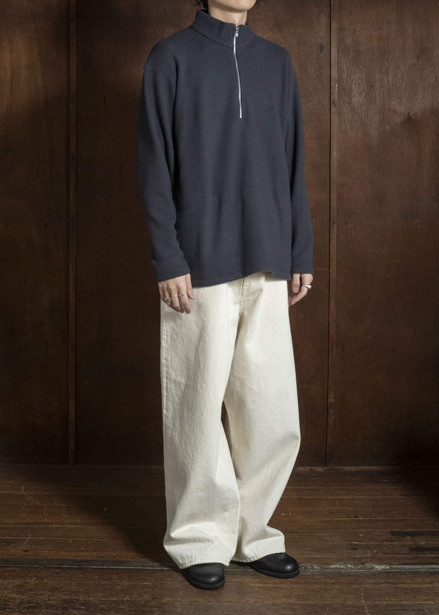 YOKO SAKAMOTO YS-26AW-87-CHARCOAL GRAY Harf Zip Pullover CHARCOAL GRAY