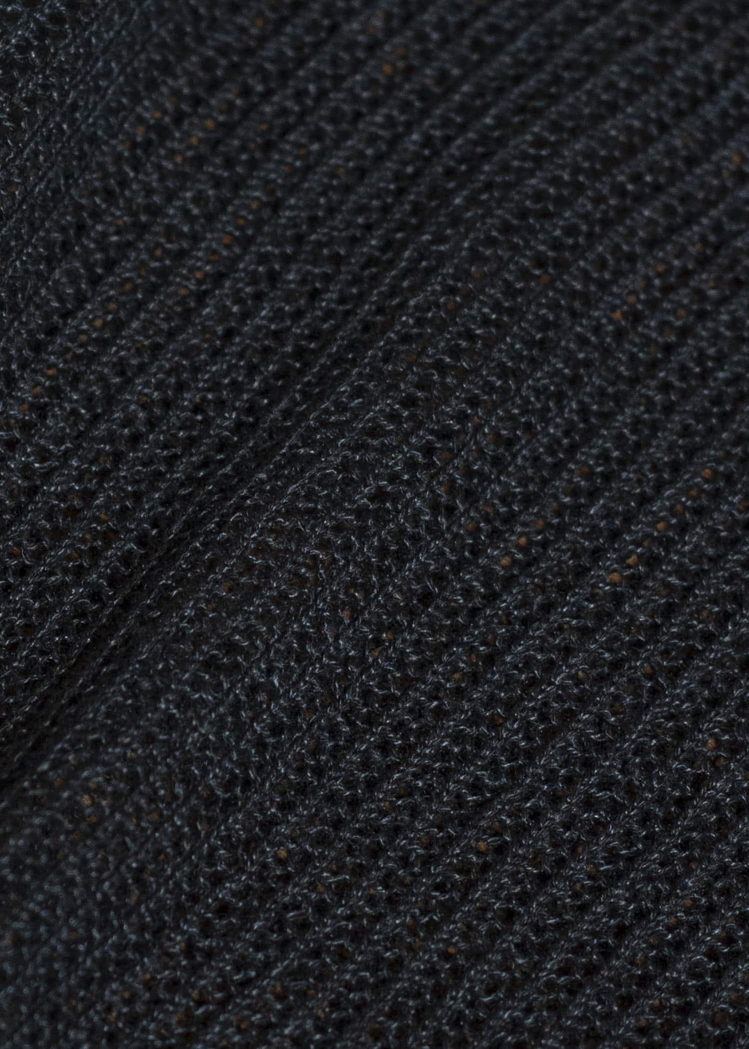 JAN-JAN VAN ESSCHE KNIT#69-BLACK Oversized Mesh Ajour Knit With Long Sleeves And Side Slits Black