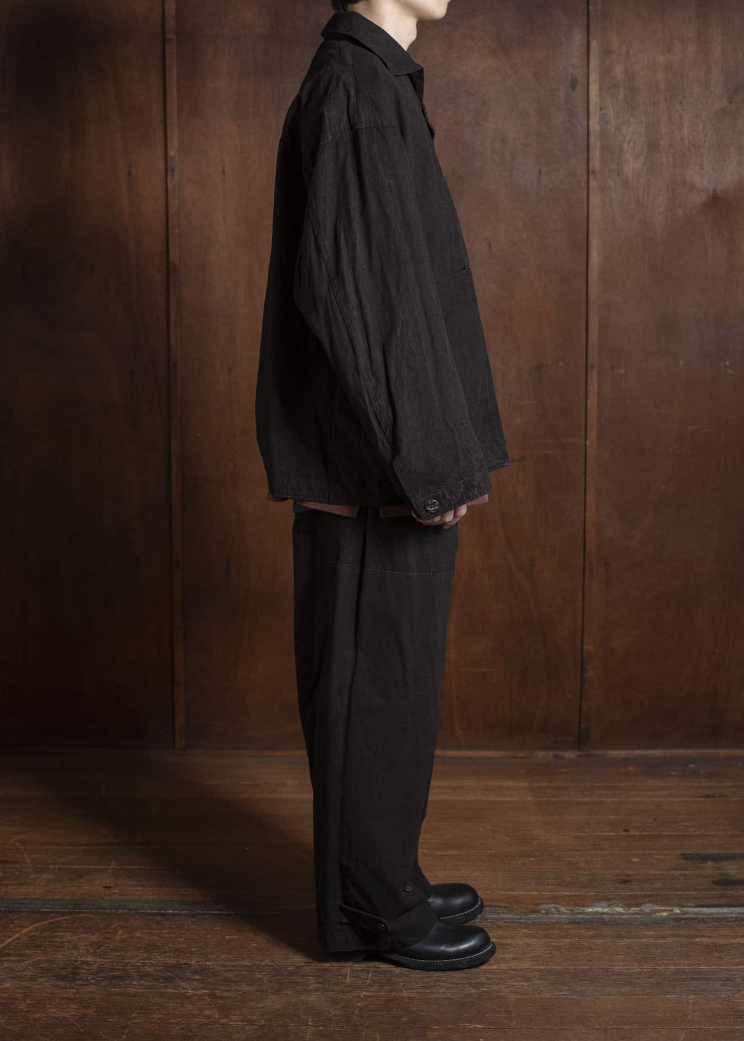 amachi. Double Knee Cargo Pants - Heavy Weight AY008B-3032 ND - Dark Mud Brown