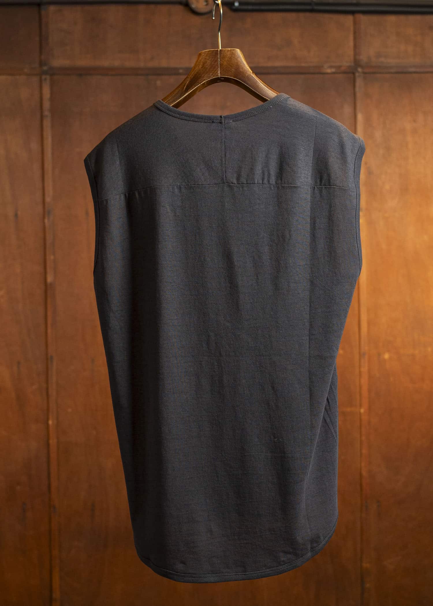 JAN-JAN VAN ESSCHE TANKTOP#18-ORGANIC COTTON LINEN EGGPLANT Loose Fit Tank Top With Wide Shoulders Organic Cotton Linen Eggplant