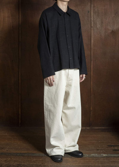 YOKO SAKAMOTO YS-26AW-61-BLACK WORK SHIRT SHORT BLACK