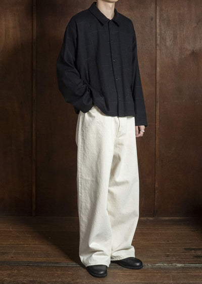 YOKO SAKAMOTO YS-26AW-61-BLACK WORK SHIRT SHORT BLACK