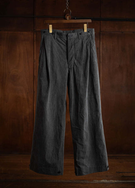 KLASICA LINDBERGH(ND ver.) Side Tucked Wide Straight Trousers / Sumi