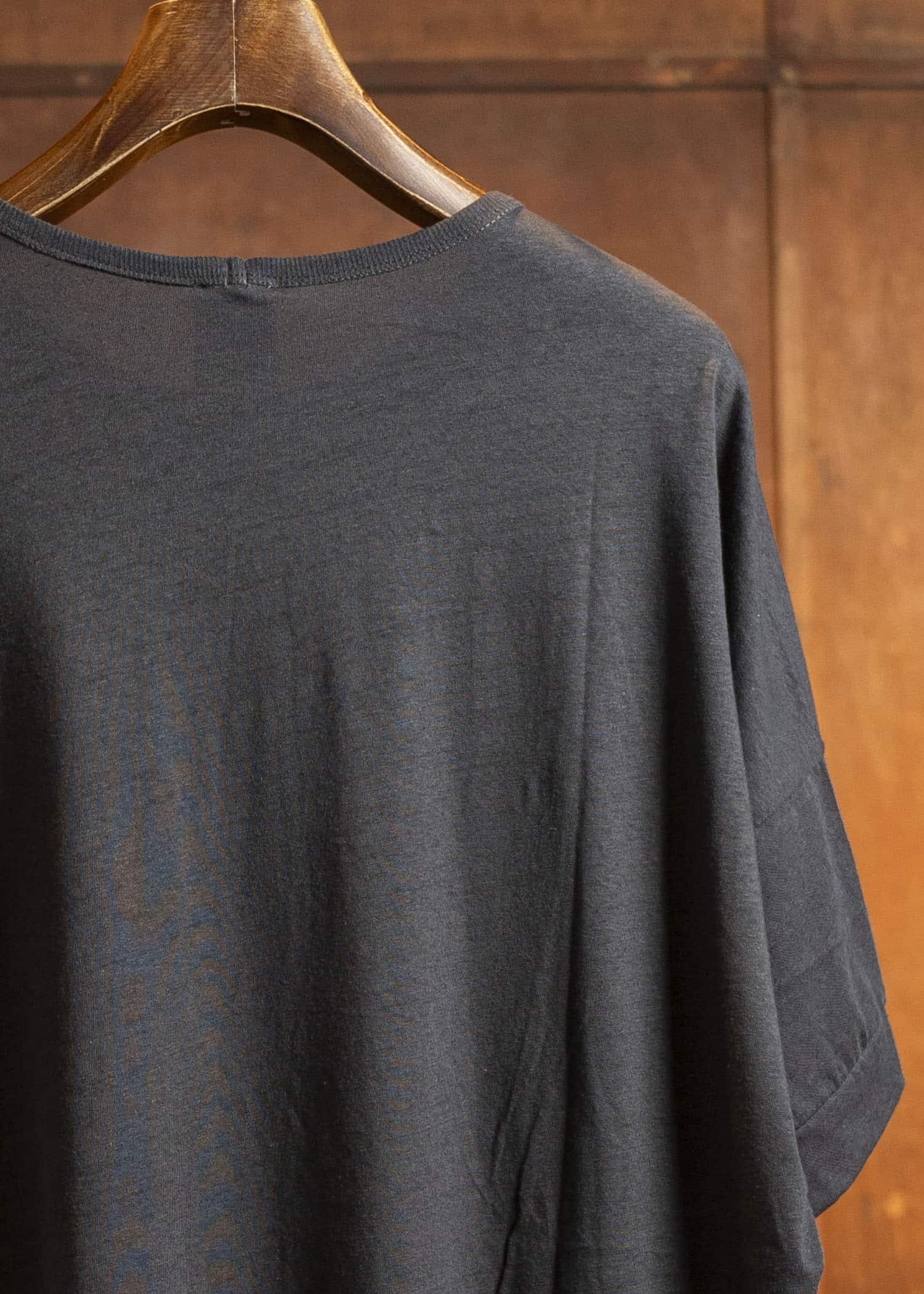 JAN-JAN VAN ESSCHE TEE#86-ORGANIC COTTON LINEN EGGPLANT Short Sleeve Crew Neck Tee Organic Cotton Linen Eggplant