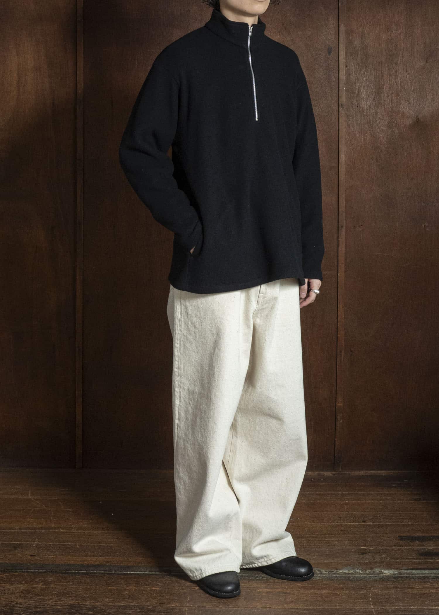YOKO SAKAMOTO YS-26AW-87-BLACK Harf Zip Pullover BLACK