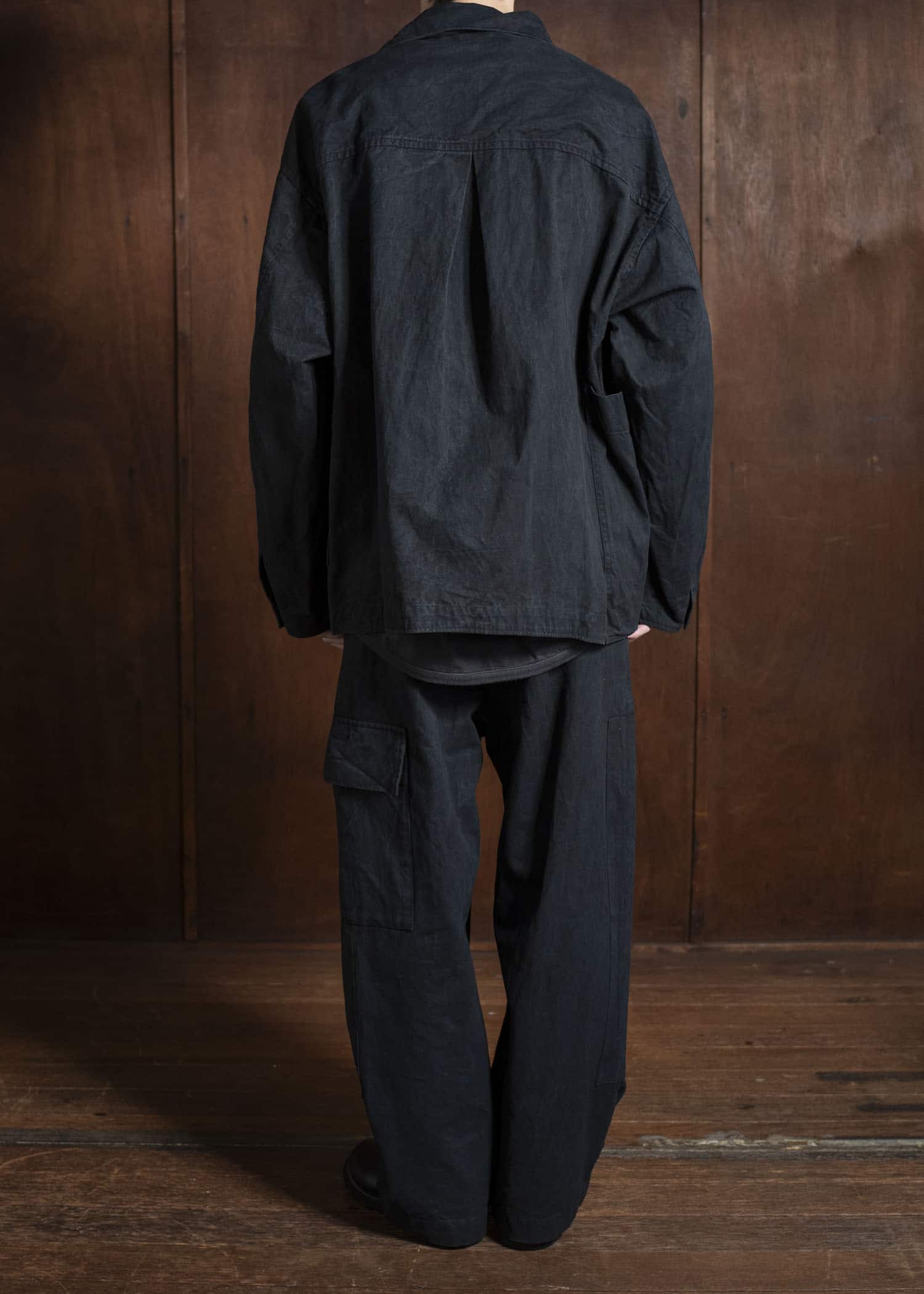 amachi. Double Knee Cargo Pants - Heavy Weight AY008B-3032 ND - Black Navy