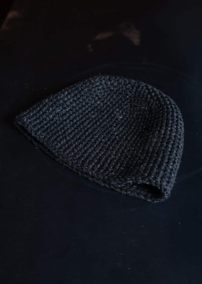 JAN-JAN VAN ESSCHE BEANIE#7 Hand Crocheted Beanie Wool Lino Anthracite