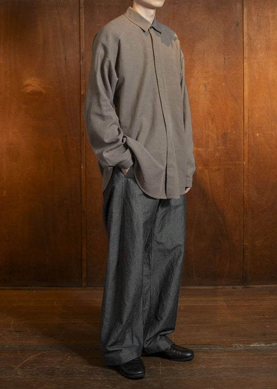 JAN-JAN VAN ESSCHE SHIRT#106-WRINKLED CLOTH EARTH Regular Long Sleeve Shirt Wrinkled Cloth Earth