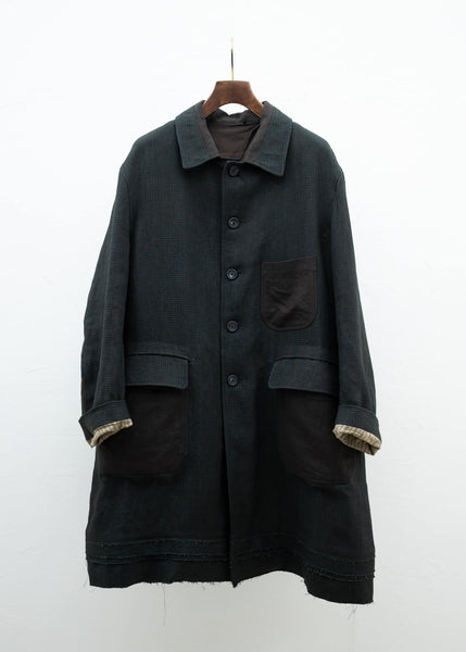 ZIGGY CHEN CLASSIC WORKERS COAT WITH CONTRAST POCKETS