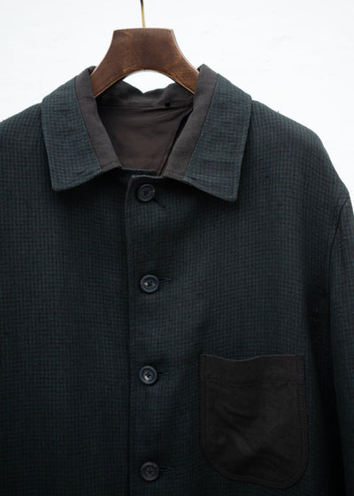 ZIGGY CHEN CLASSIC WORKERS COAT WITH CONTRAST POCKETS