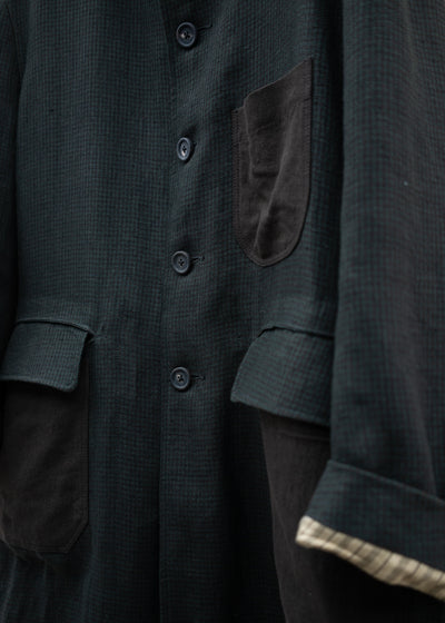 ZIGGY CHEN CLASSIC WORKERS COAT WITH CONTRAST POCKETS