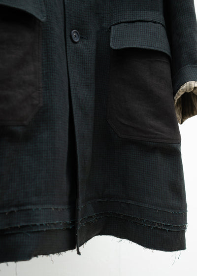 ZIGGY CHEN CLASSIC WORKERS COAT WITH CONTRAST POCKETS