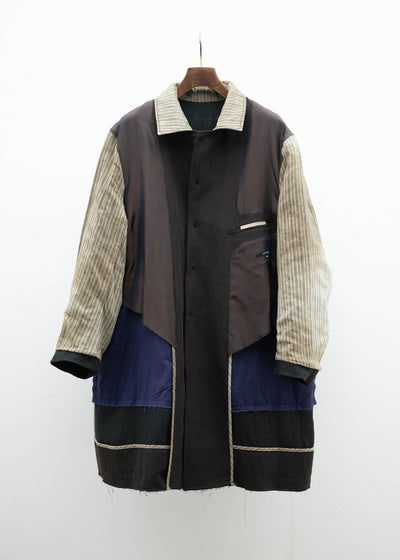 ZIGGY CHEN CLASSIC WORKERS COAT WITH CONTRAST POCKETS
