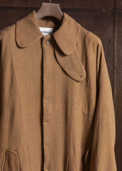 Gathering Textiles Farmer Coat (Shell Buttons) Double Gauze Cotton , Organic Cotton Lining FAC02-DG-BR