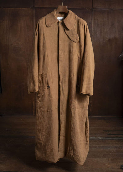 Gathering Textiles Farmer Coat (Shell Buttons) Double Gauze Cotton , Organic Cotton Lining FAC02-DG-BR
