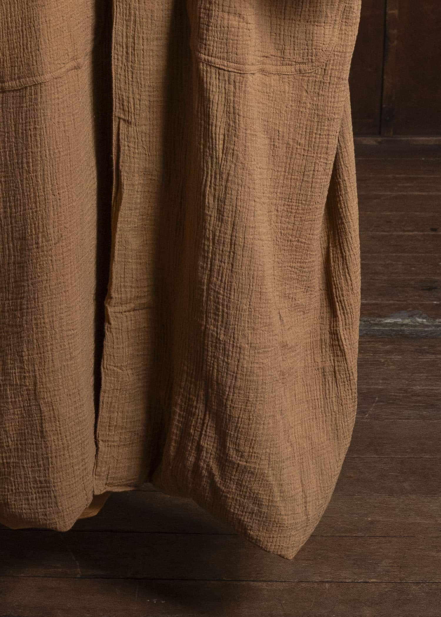Gathering Textiles Farmer Coat (Shell Buttons) Double Gauze Cotton , Organic Cotton Lining FAC02-DG-BR